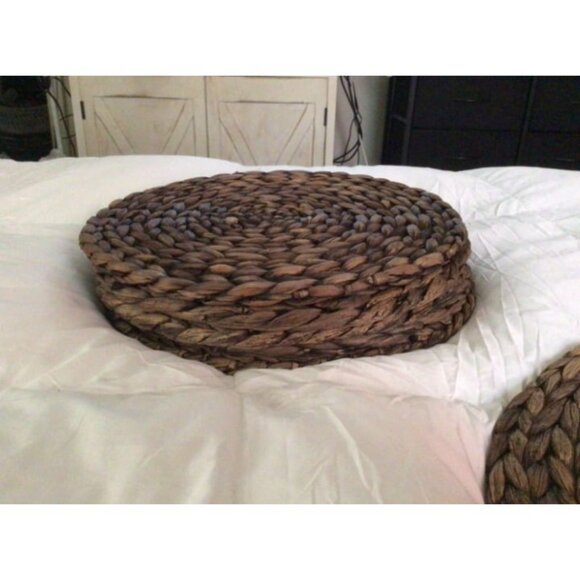 (3 Sizes: 12"-13"-14") Rustic Woven Placemats Round Set of 10 - Picture 2 of 3